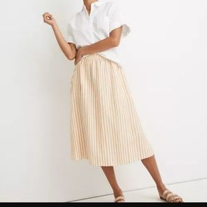 Madewell Smocked-Waist Midi Skirt